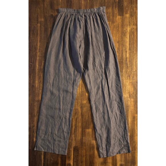 Bryn Walker Women’s Small 100% Linen Pants Pull On Wide Straight Leg High Rise - Picture 2 of 12